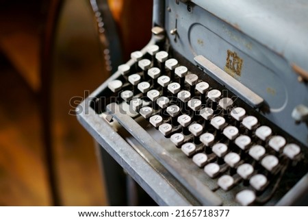 Bokeh Image,Rusty old antique typewriter