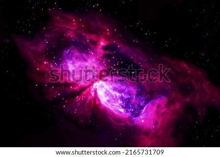 Bright purple space nebula. Elements of this image furnished by NASA. High quality photo