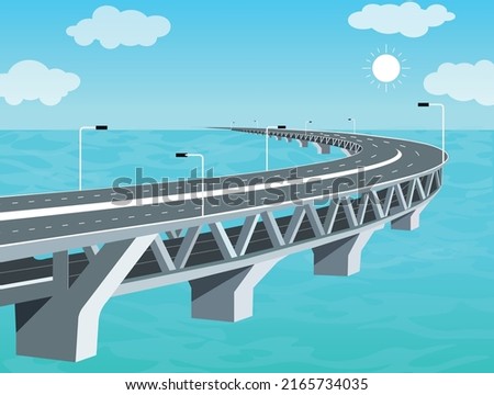 Padma bridge in bangladesh illustration Royalty-Free Stock Photo #2165734035