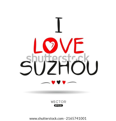 Creative Suzhou text, Can be used for stickers and tags, T-shirts, invitations, vector illustration.