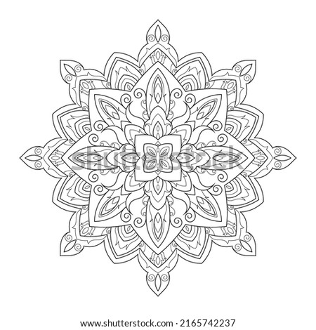 Zentangle inspired mandala zen doodle illustration with tribal boho chic ornaments. Oriental ornamental illustration.