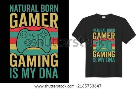 Gamer Stylish t-shirt design Vector illustration black background. Gamer Quotes and elements with slogan text, for t-shirt prints and other uses.