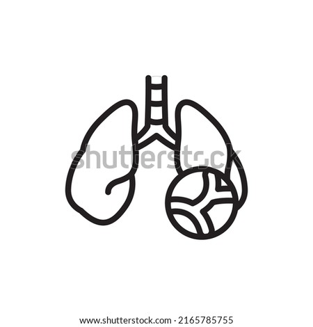 Pulmonary hypertension line icon. Isolated vector element. Royalty-Free Stock Photo #2165785755