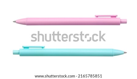 Ballpoint capillary pens isolated on white background, photo stacking Royalty-Free Stock Photo #2165785851