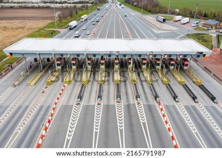 freeway toll booth, Checkpoint on the road Royalty-Free Stock Photo #2165791987
