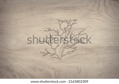 Digital art of inspiration trees on a wooden background 
