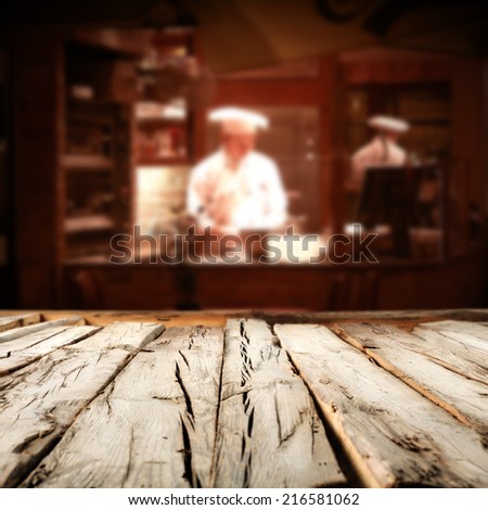white cook and interior of bakery 