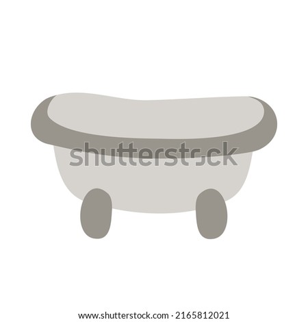 Children's grey bath for washing newborns in boho hand drawn style