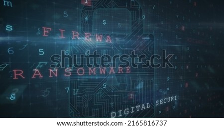 Image of security padlock and data processing over navy background. global communication and data security concept digitally generated image.