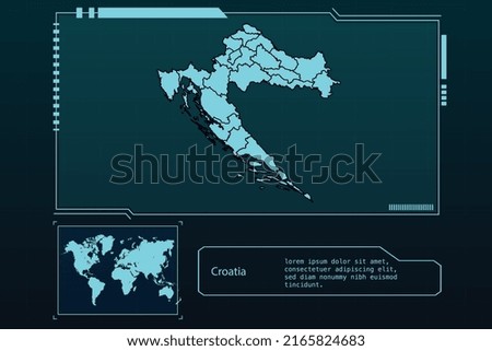 Croatia Map Futuristic  infographic Map element collection background
