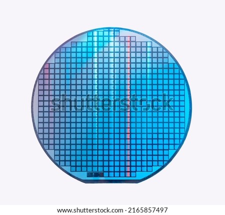 silicon wafer disk isolated on white background