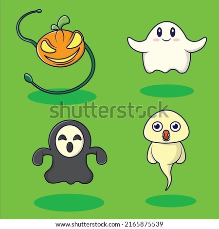 Trick or treat, happy halloween Free Vector is a vector cartoon, cute doodle with a food theme. Suitable for children's T-shirt designs, merchandise, stickers, mascot logos, etc.