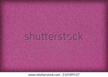 Photograph of saturated Purple recycle striped paper, extra coarse grain, vignette, grunge texture sample.