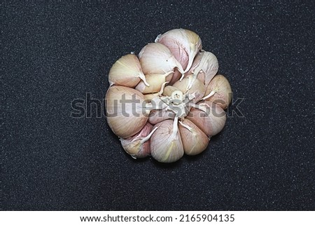 a lump of garlic which is often used for seasoning traditional food or modern cuisine. Royalty-Free Stock Photo #2165904135
