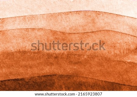 Abstract art background dark brown colors. Watercolor painting on canvas with red waves gradient pattern. Fragment of artwork on paper with rusty wavy line.