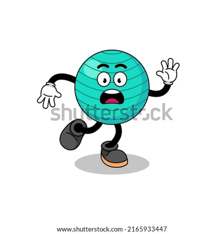 slipping exercise ball mascot illustration , character design