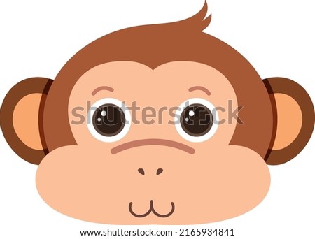 Monkey head in flat style illustration