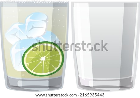 Margarita cocktail in the glass illustration
