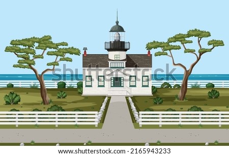 Lighthouse on the coast illustration