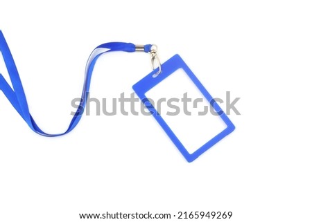 Blue badge with copy space for text isolated on white background. 