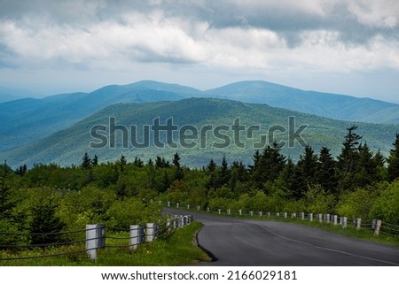 A view of the Green Mountain National Forests in Vermont Royalty-Free Stock Photo #2166029181