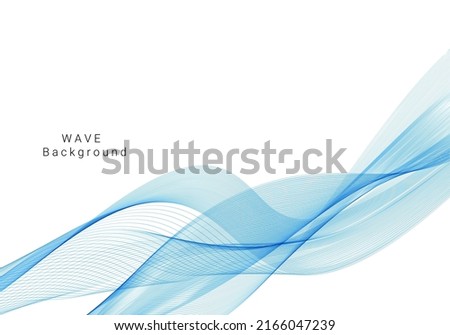 Abstract smooth modern blue color wave background vector