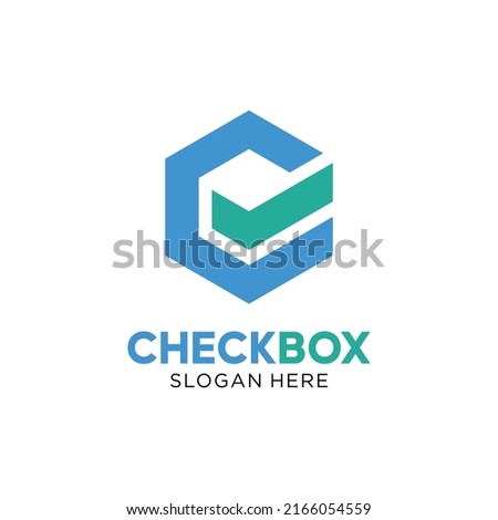 minimalist logo concept of checkbox with tick inside