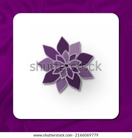 flower shaped logo with dark purple color