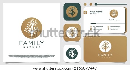 Nature family icon logo design with creative modern style Premium Vector