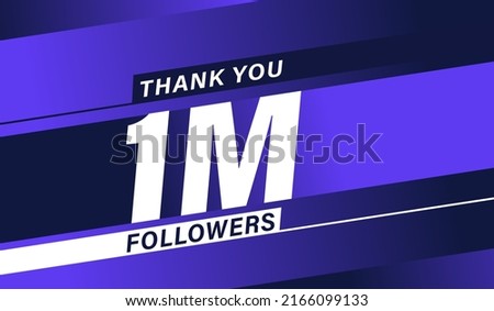 Thank you 1 million followers, modern banner design vectors Royalty-Free Stock Photo #2166099133