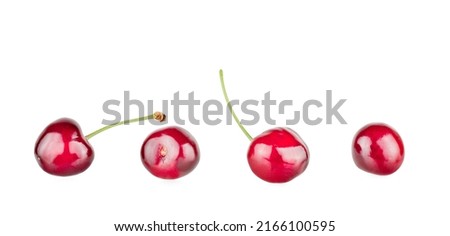 Sweet cherry fruits isolated on a white background.