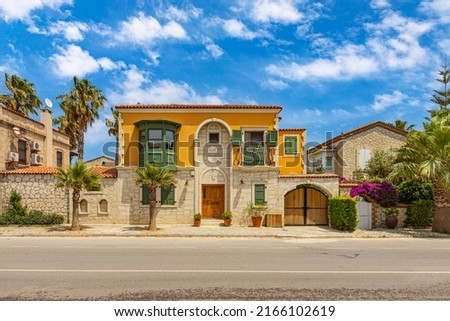 Alaçatı is ready for summer with its stone houses, boutique restaurants and hotels Royalty-Free Stock Photo #2166102619