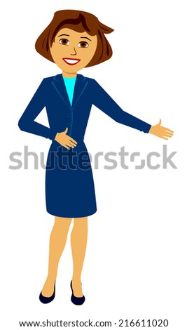 Color Illustration of a Woman in a Business Dress