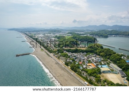 Aerial photograph of Katsurahama, a popular tourist destination in Kochi prefecture Royalty-Free Stock Photo #2166177787