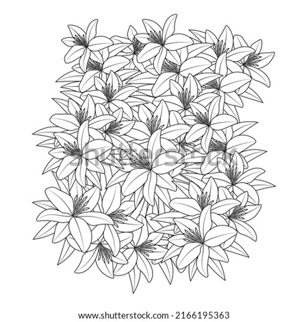 luxury doodle style illustration of decorative relaxation flower artwork drawing