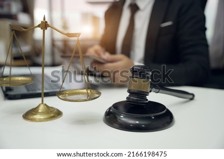 Lawyers having  Concepts of  Legal services at the law office work Legal advice online on computer labor law