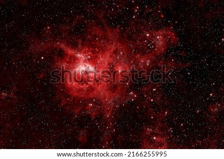 Beautiful red space nebula. Elements of this image furnished by NASA. High quality photo