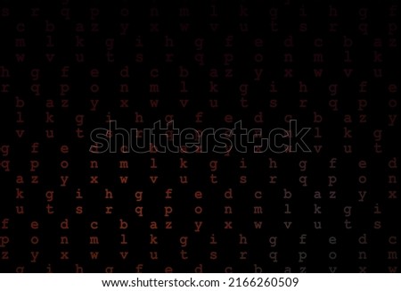 Dark red vector template with isolated letters. Modern geometrical illustration with ABC english symbols. The pattern can be used for school, grammar websites.