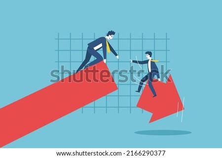 Businessman Cut Falling Graph, Stock Market Investment and Cut Loss Concept 