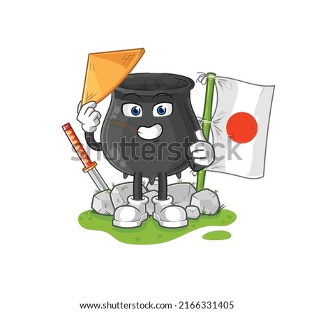 the cauldron japanese vector. cartoon character
