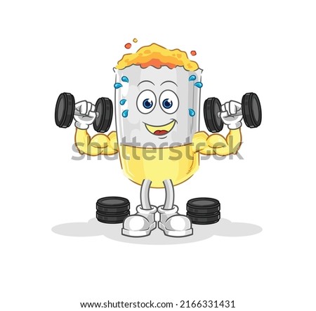 the cigarette weight training illustration. character vector