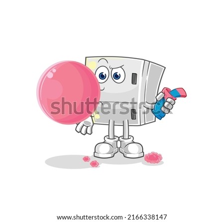 the fridge chewing gum vector. cartoon character