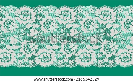 White Lace Trim . Flower Embroidery Lace with Eyelet. 