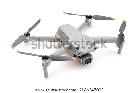 drone path isolated on white Royalty-Free Stock Photo #2166347005