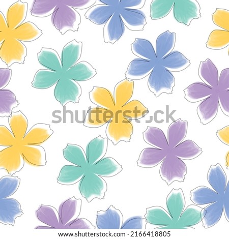 Vector colorful textile floral pattern on white background Gerbera seamless pattern floral background