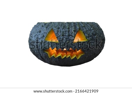 scary halloween pumpkin isolated on white background