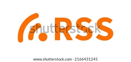 RSS radio wave icon and RSS logo. Feeds and news. Vector. Royalty-Free Stock Photo #2166431245