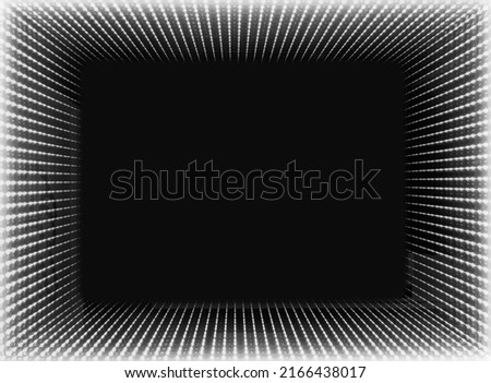 abstract  frame similar to the interior of a spaceship in black and white background

