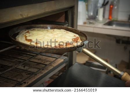 Italian pizza production. homemade pizza