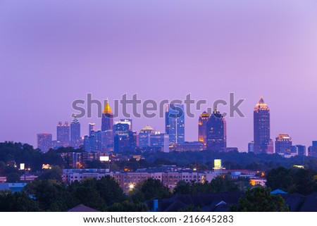 Atlanta downtown in beautiful cloud dusk/Atlanta Downtown in dusk